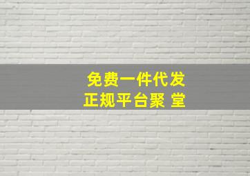 免费一件代发正规平台聚 堂